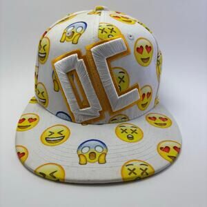 CITY HUNTER White Adjustable Hat w/Yellow Emoji Faces Washington DC embroidered